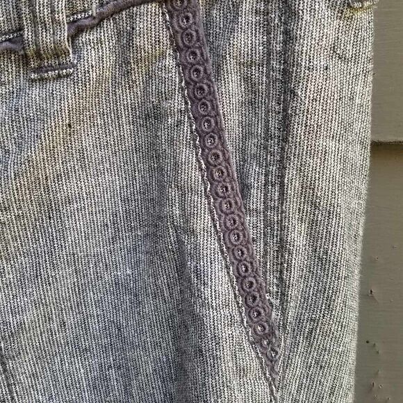 Pilcro & the Letterpress Linen Blend Gray Pants see measurements - Picture 5 of 12
